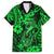 Hawaii Fish Hook Family Matching Off Shoulder Maxi Dress and Hawaiian Shirt Polynesian Pattern Green Version - Wonder Print Shop