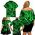 Hawaii Fish Hook Family Matching Off Shoulder Short Dress and Hawaiian Shirt Polynesian Pattern Green Version - Wonder Print Shop