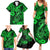 Hawaii Fish Hook Family Matching Summer Maxi Dress and Hawaiian Shirt Polynesian Pattern Green Version - Wonder Print Shop
