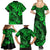 Hawaii Fish Hook Family Matching Summer Maxi Dress and Hawaiian Shirt Polynesian Pattern Green Version - Wonder Print Shop