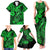 Hawaii Fish Hook Family Matching Tank Maxi Dress and Hawaiian Shirt Polynesian Pattern Green Version - Wonder Print Shop