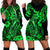 Hawaii Fish Hook Hoodie Dress Polynesian Pattern Green Version - Wonder Print Shop