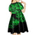 Hawaii Fish Hook Kid Short Sleeve Dress Polynesian Pattern Green Version - Wonder Print Shop