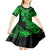 Hawaii Fish Hook Kid Short Sleeve Dress Polynesian Pattern Green Version - Wonder Print Shop