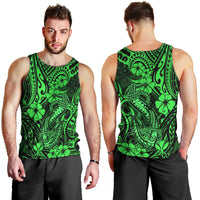 Hawaii Fish Hook Men Tank Top Polynesian Pattern Green Version - Wonder Print Shop