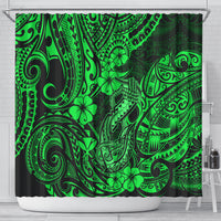 hawaii-fish-hook-shower-curtain-polynesian-pattern-green-version
