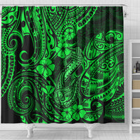 hawaii-fish-hook-shower-curtain-polynesian-pattern-green-version