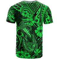 Hawaii Fish Hook T Shirt Polynesian Pattern Green Version - Wonder Print Shop