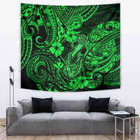 Hawaii Fish Hook Tapestry Polynesian Pattern Green Version - Wonder Print Shop
