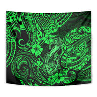 Hawaii Fish Hook Tapestry Polynesian Pattern Green Version - Wonder Print Shop