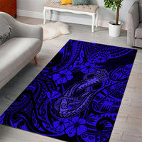 Hawaii Fish Hook Area Rug Polynesian Pattern Navy Blue Version - Wonder Print Shop