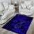 Hawaii Fish Hook Area Rug Polynesian Pattern Navy Blue Version - Wonder Print Shop