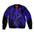 Hawaii Fish Hook Bomber Jacket Polynesian Pattern Navy Blue Version - Wonder Print Shop