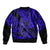 Hawaii Fish Hook Bomber Jacket Polynesian Pattern Navy Blue Version - Wonder Print Shop