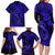 Hawaii Fish Hook Family Matching Long Sleeve Bodycon Dress and Hawaiian Shirt Polynesian Pattern Navy Blue Version - Wonder Print Shop