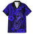 Hawaii Fish Hook Family Matching Off Shoulder Maxi Dress and Hawaiian Shirt Polynesian Pattern Navy Blue Version - Wonder Print Shop