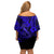 Hawaii Fish Hook Family Matching Off Shoulder Short Dress and Hawaiian Shirt Polynesian Pattern Navy Blue Version - Wonder Print Shop