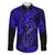 Hawaii Fish Hook Family Matching Puletasi Dress and Hawaiian Shirt Polynesian Pattern Navy Blue Version - Wonder Print Shop