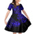 Hawaii Fish Hook Family Matching Short Sleeve Bodycon Dress and Hawaiian Shirt Polynesian Pattern Navy Blue Version - Wonder Print Shop