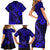 Hawaii Fish Hook Family Matching Short Sleeve Bodycon Dress and Hawaiian Shirt Polynesian Pattern Navy Blue Version - Wonder Print Shop