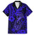 Hawaii Fish Hook Family Matching Short Sleeve Bodycon Dress and Hawaiian Shirt Polynesian Pattern Navy Blue Version - Wonder Print Shop