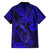 Hawaii Fish Hook Family Matching Short Sleeve Bodycon Dress and Hawaiian Shirt Polynesian Pattern Navy Blue Version - Wonder Print Shop