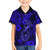 Hawaii Fish Hook Family Matching Short Sleeve Bodycon Dress and Hawaiian Shirt Polynesian Pattern Navy Blue Version - Wonder Print Shop