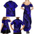 Hawaii Fish Hook Family Matching Summer Maxi Dress and Hawaiian Shirt Polynesian Pattern Navy Blue Version - Wonder Print Shop