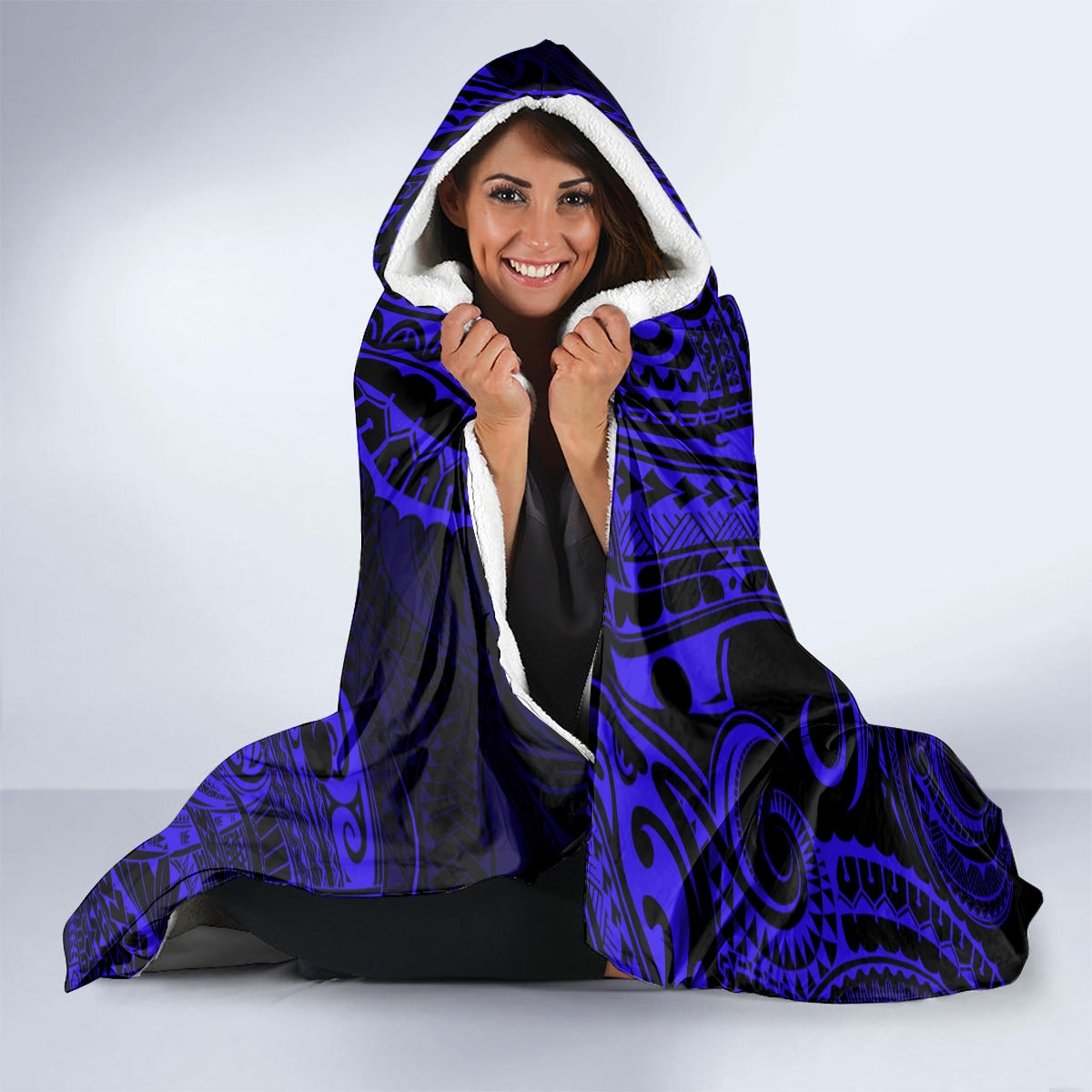 hawaii-fish-hook-hooded-blanket-polynesian-pattern-navy-blue-version