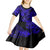 Hawaii Fish Hook Kid Short Sleeve Dress Polynesian Pattern Navy Blue Version - Wonder Print Shop