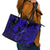 Hawaii Fish Hook Leather Tote Bag Polynesian Pattern Navy Blue Version - Wonder Print Shop