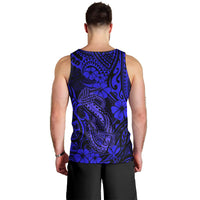 Hawaii Fish Hook Men Tank Top Polynesian Pattern Navy Blue Version - Wonder Print Shop