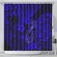 hawaii-fish-hook-shower-curtain-polynesian-pattern-navy-blue-version