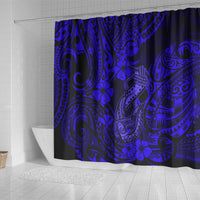 hawaii-fish-hook-shower-curtain-polynesian-pattern-navy-blue-version