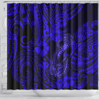 hawaii-fish-hook-shower-curtain-polynesian-pattern-navy-blue-version