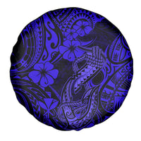 Hawaii Fish Hook Spare Tire Cover Polynesian Pattern Navy Blue Version - Wonder Print Shop