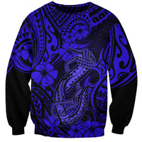 Hawaii Fish Hook Sweatshirt Polynesian Pattern Navy Blue Version - Wonder Print Shop
