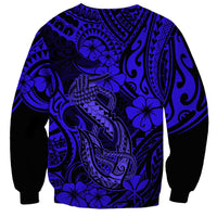 Hawaii Fish Hook Sweatshirt Polynesian Pattern Navy Blue Version - Wonder Print Shop