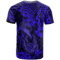 Hawaii Fish Hook T Shirt Polynesian Pattern Navy Blue Version - Wonder Print Shop