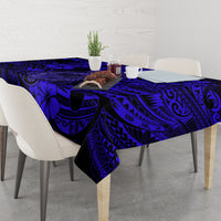 Hawaii Fish Hook Tablecloth Polynesian Pattern Navy Blue Version - Wonder Print Shop