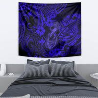 Hawaii Fish Hook Tapestry Polynesian Pattern Navy Blue Version - Wonder Print Shop