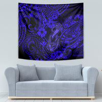 Hawaii Fish Hook Tapestry Polynesian Pattern Navy Blue Version - Wonder Print Shop