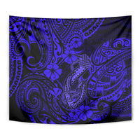 Hawaii Fish Hook Tapestry Polynesian Pattern Navy Blue Version - Wonder Print Shop