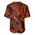 Hawaii Fish Hook Baseball Jersey Polynesian Pattern Orange Version - Wonder Print Shop