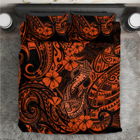 Hawaii Fish Hook Bedding Set Polynesian Pattern Orange Version - Wonder Print Shop