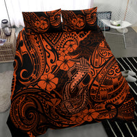 Hawaii Fish Hook Bedding Set Polynesian Pattern Orange Version - Wonder Print Shop