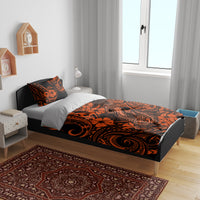 Hawaii Fish Hook Bedding Set Polynesian Pattern Orange Version - Wonder Print Shop