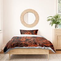 Hawaii Fish Hook Bedding Set Polynesian Pattern Orange Version - Wonder Print Shop