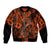 Hawaii Fish Hook Bomber Jacket Polynesian Pattern Orange Version - Wonder Print Shop