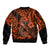 Hawaii Fish Hook Bomber Jacket Polynesian Pattern Orange Version - Wonder Print Shop